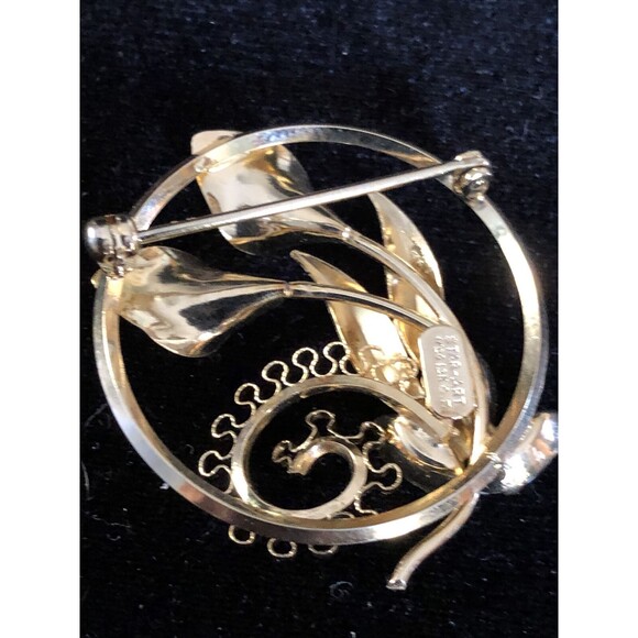 Vintage Rare Star Art 1/20 12kt Gf Aurora Borealis Rhinestones Flower Brooch - Picture 5 of 5